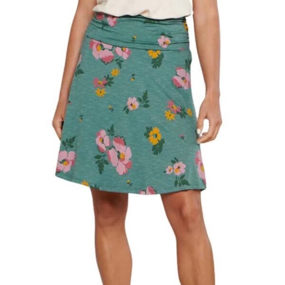 Toad & Co Chaka Green Silver Pine Floral Tencel A-line Skirt Women's XL Organic - Picture 1 of 10